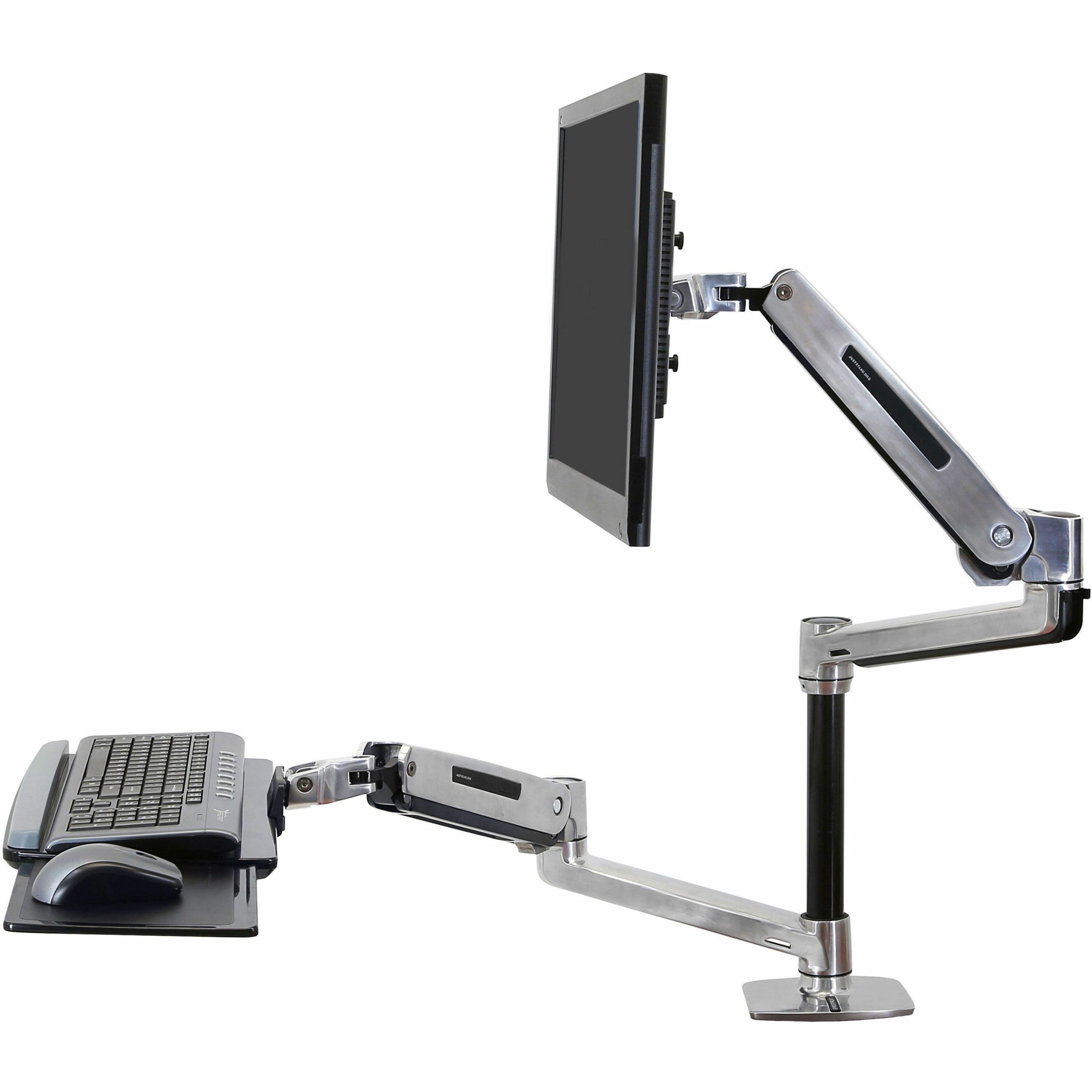 Ergotron WorkFit-LX Mounting Arm for Monitor, Display Screen, Keyboard - Polished Aluminum