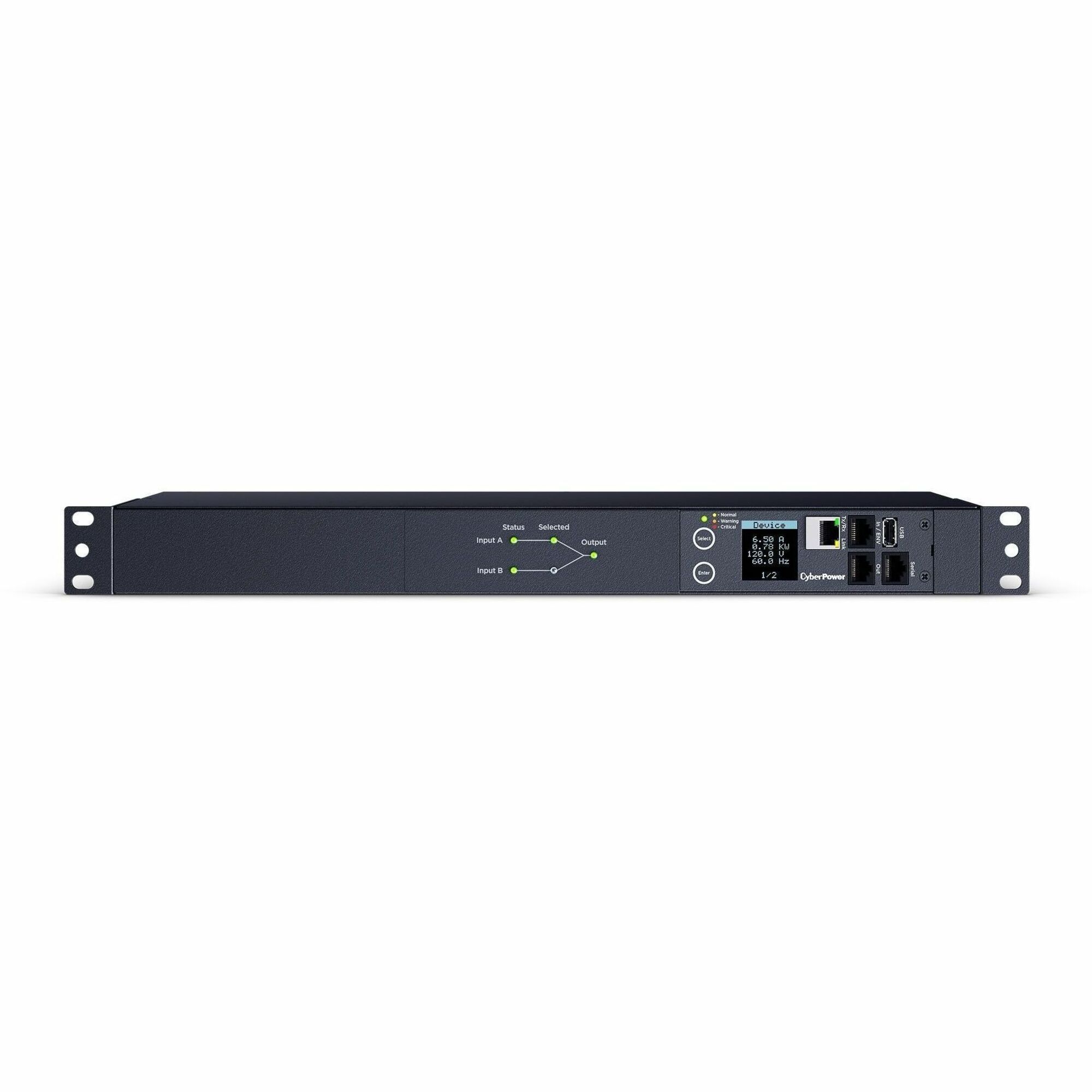 CyberPower PDU44001 Single Phase 100 - 120 VAC 15A Switched ATS PDU