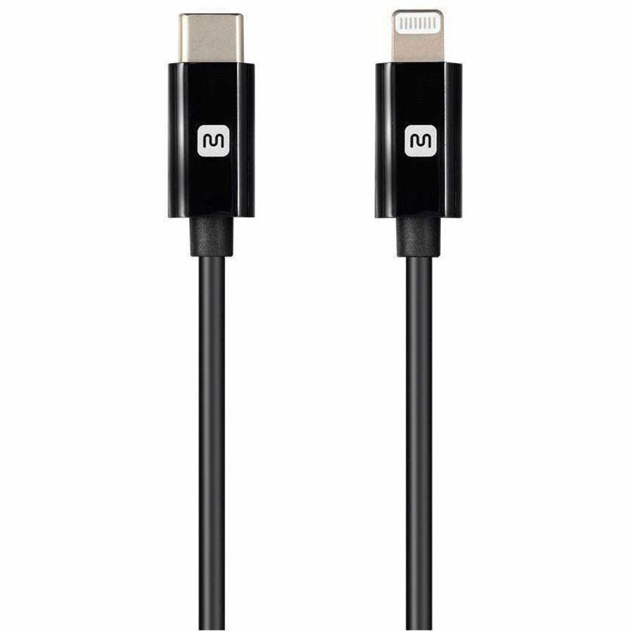 Monoprice Essential Apple MFi Certified Lightning to USB-C Charging Cable - 1.5ft, Black