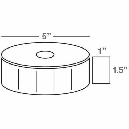 Wasp 1.50" x 1.00" TT labels, 12 rolls, 2300 per roll, 5" OD