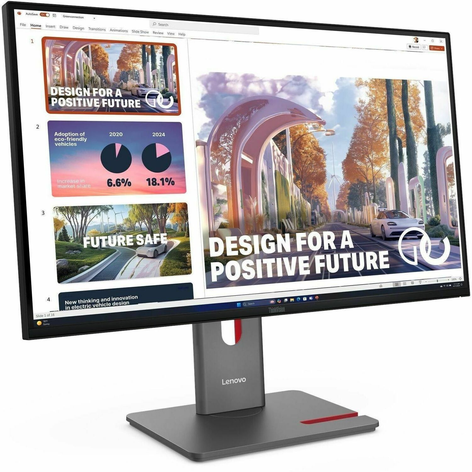 Lenovo ThinkVision P27QD-40 27" Class WQHD LED Monitor - 16:9 - Raven Black