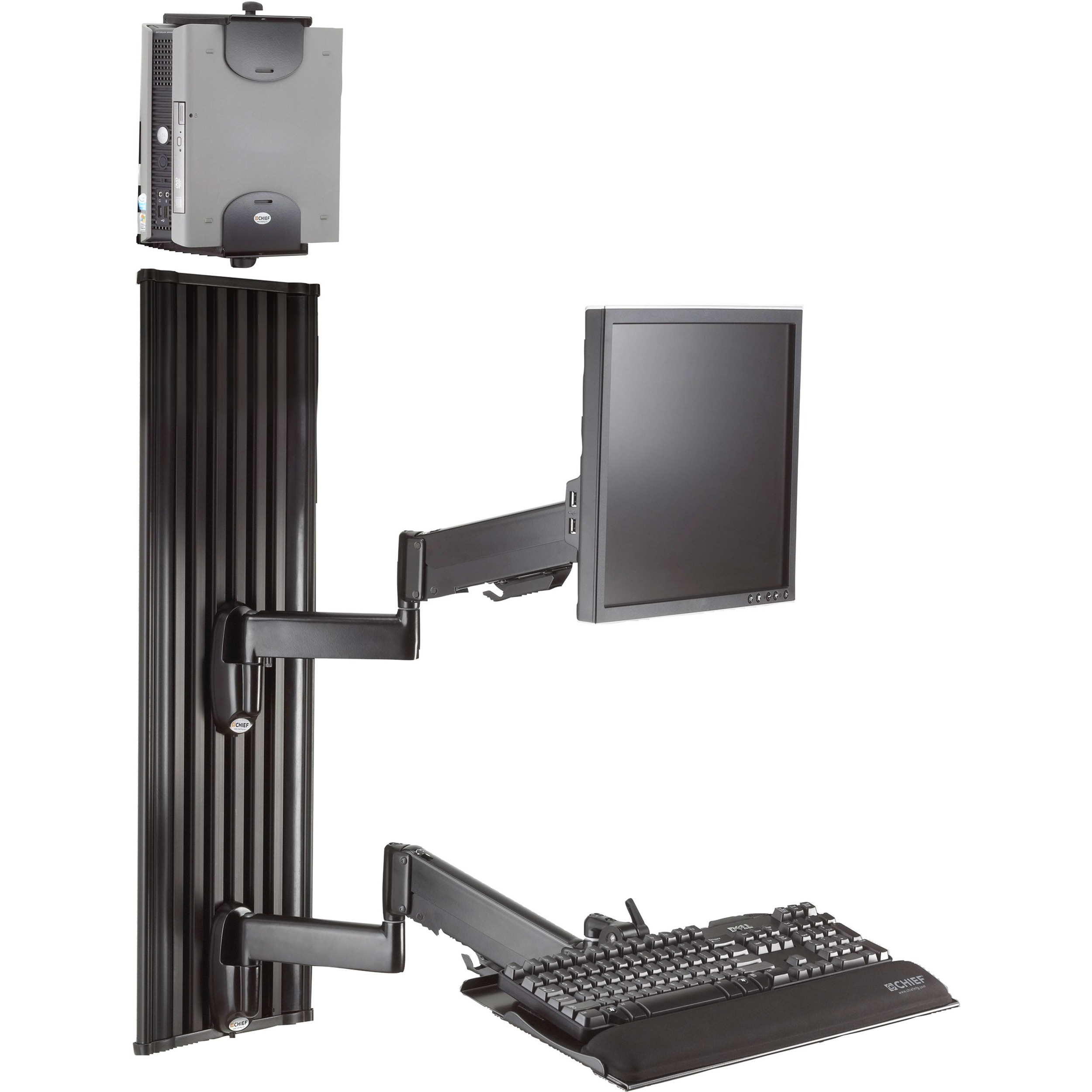 Chief All-In-One 10-30" Monitor Arm Workstations for LCD Displays - Black