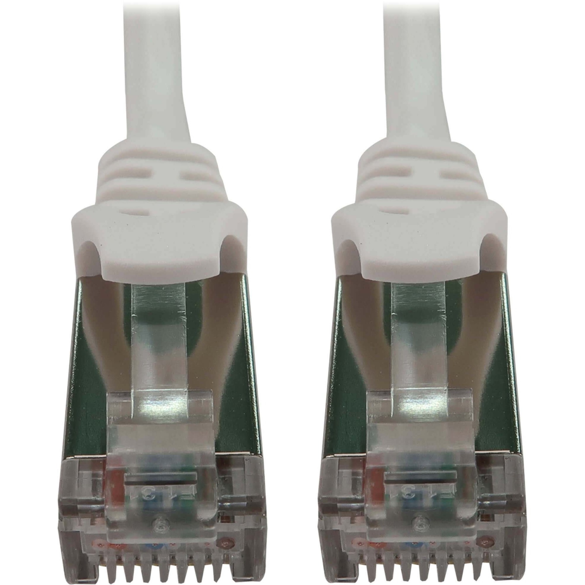 Eaton Tripp Lite Series Cat6a 10G Snagless Shielded Slim STP Ethernet Cable (RJ45 M/M), PoE, White, 15 ft. (4.6 m)