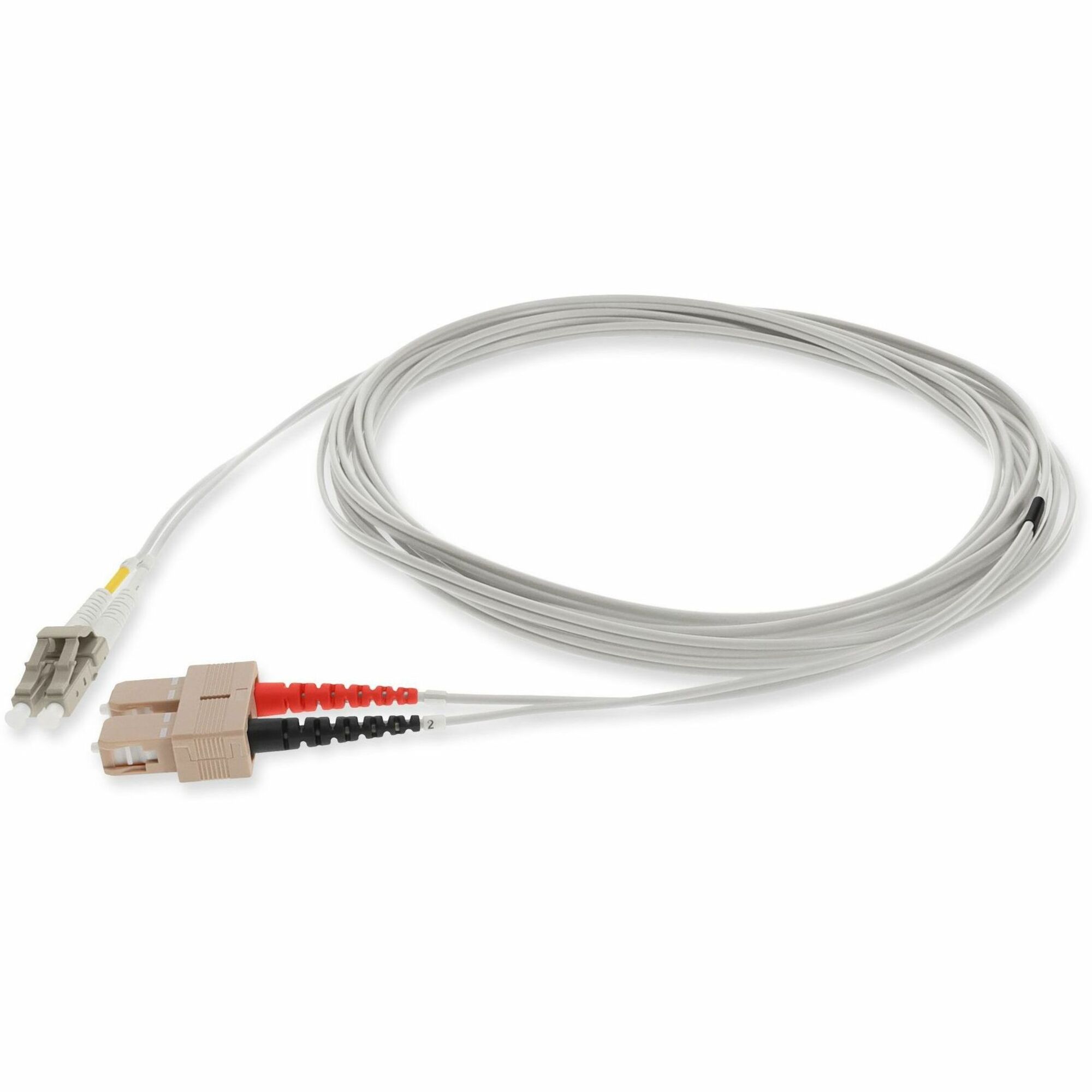 AddOn 5m SC to LC Gray OM1 Duplex OFNR (Riser-Rated) MMF Fiber Patch Cable