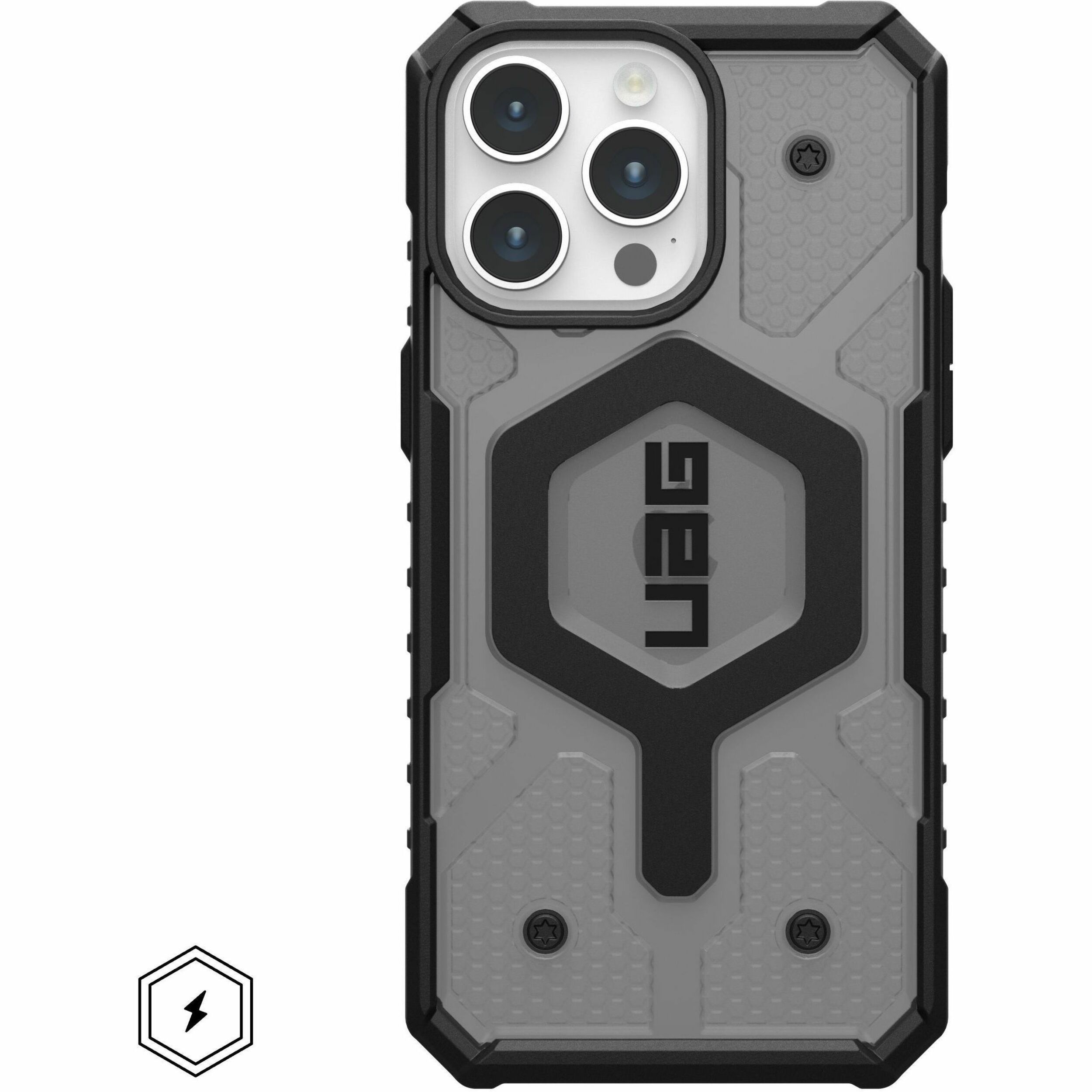 Urban Armor Gear Pathfinder Clear iPhone 15 Pro Max Case - Ash