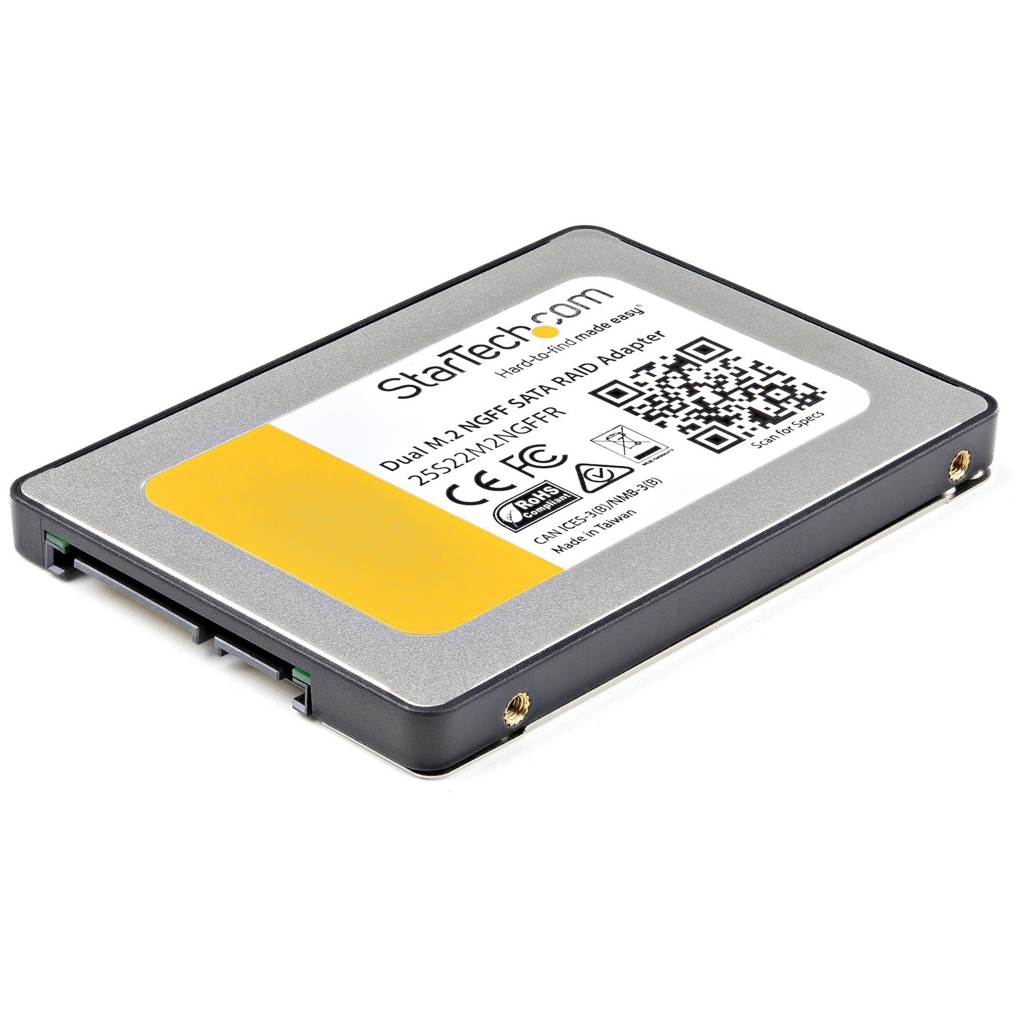 StarTech Dual M.2 SATA Adapter with RAID, 2x M.2 SSDs to 2.5in SATA (6Gbps) RAID Adapter Converter with TRIM Support, TAA