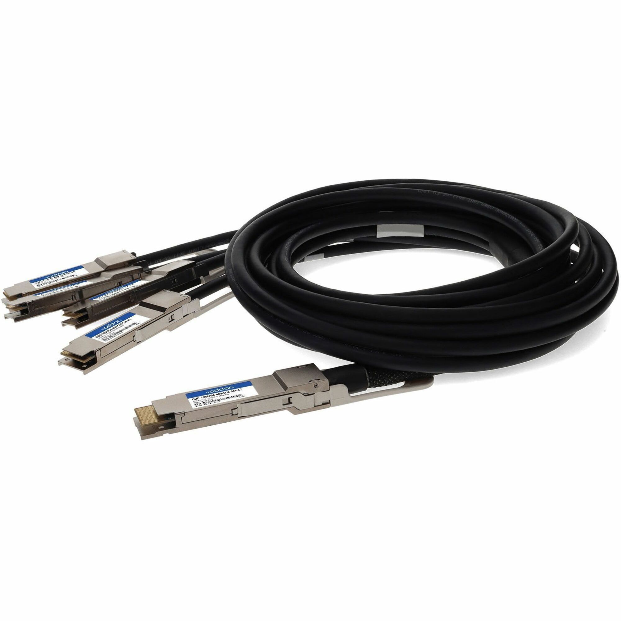 AddOn Cisco&reg; QDD-4QSFP56-400-CU2-5M Compatible TAA Compliant 400GBase-CU QSFP-DD 400G to 4xQSFP56 100G PAM-4 Direct Attach Cable (Passive Twinax, 2.5m)