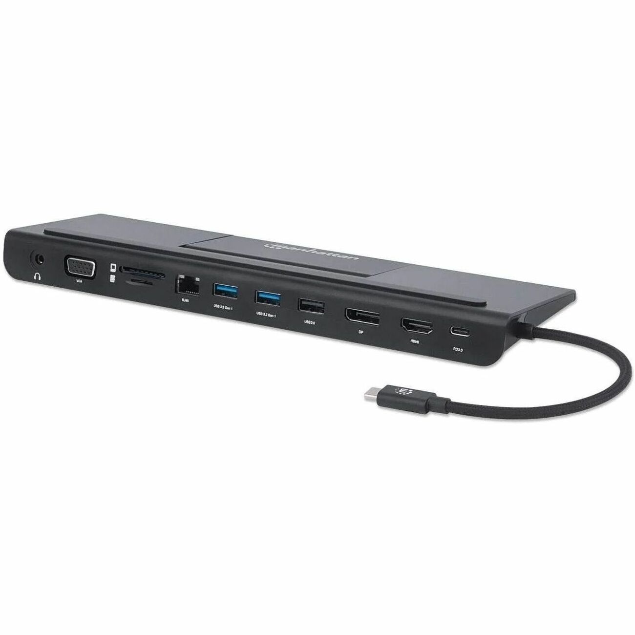 USB-C Dock/Hub with Card Reader and MST, Ports (x9): Audio 3.5mm, DisplayPort, Ethernet, HDMI, USB-A (x3), USB-C and VGA, With Power Delivery (100W) to USB-C Port (Note add USB-C wall charger and USB-C cable needed),All Ports can be used at the same time