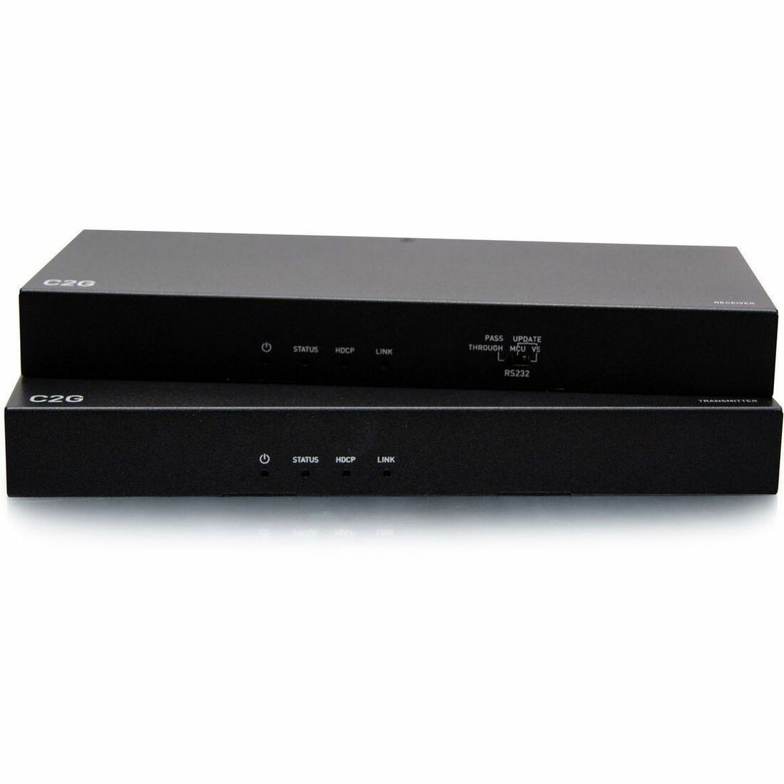C2G HDBaseT HDMI Extender + 3.5mm, RS232, USB B to A, and IR over Cat - HDMI Transmitter Box to Reciever Box - 4K 60Hz