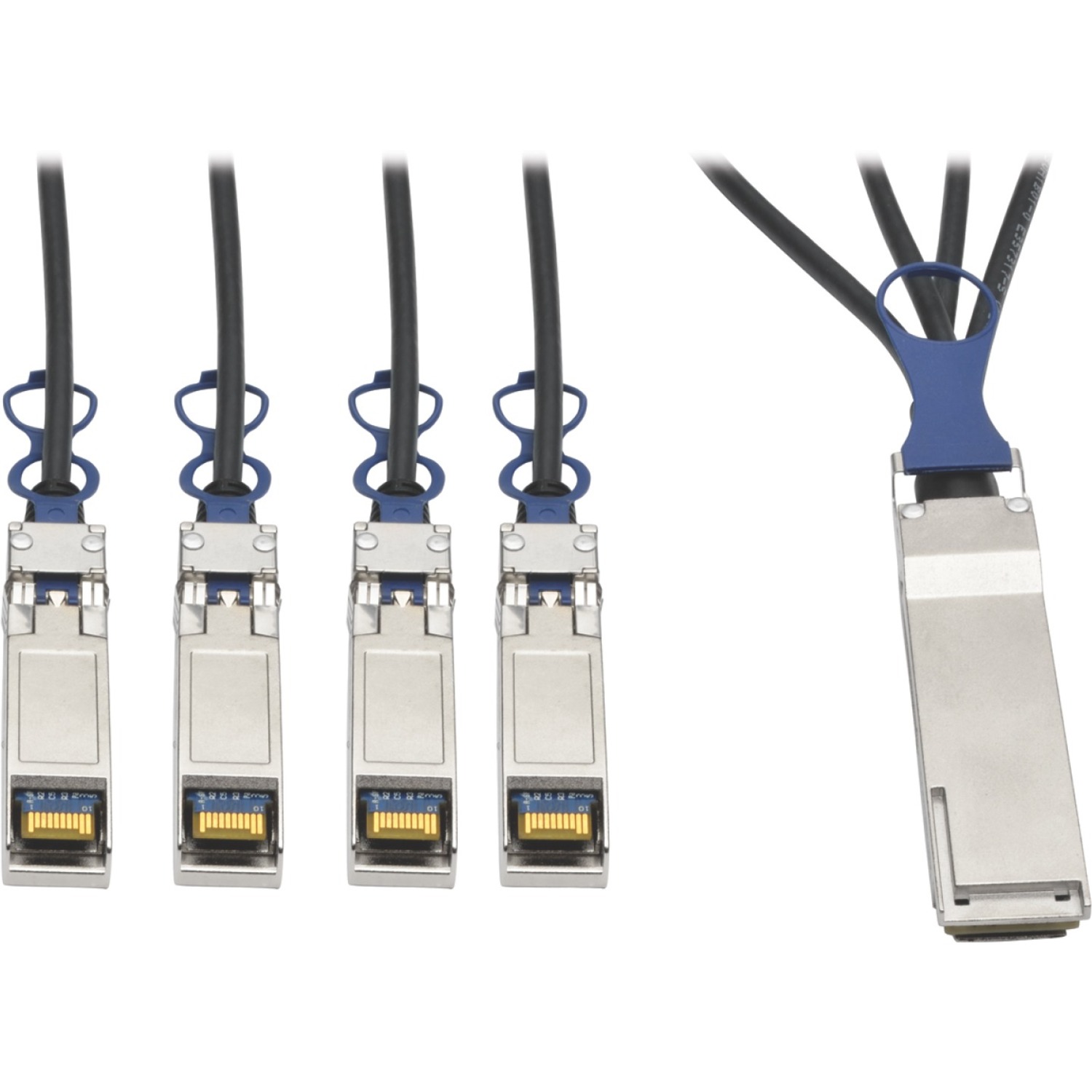 Tripp Lite by Eaton QSFP+ to 10 GbE SFP+ Passive DAC Breakout Cable (M/M) QSFP+ to (x4) SFP+ Compatible to Cisco QSFP-4SFP10G-CU3M 3M (9.84 ft.)