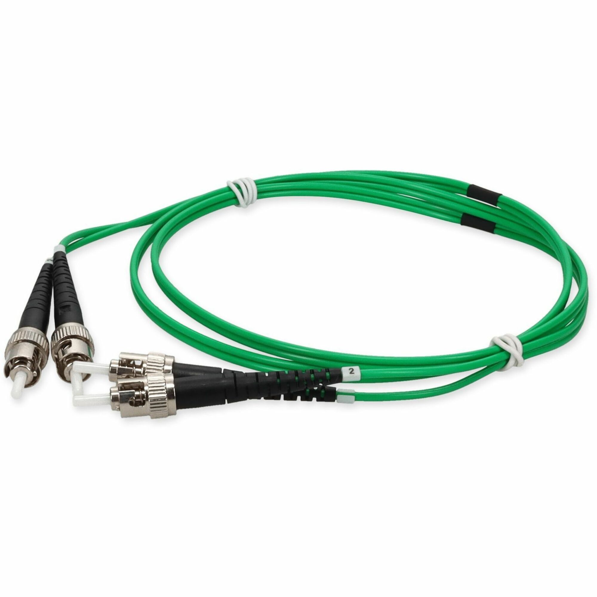 AddOn 1m ST to ST Green OS2 Duplex OFNR (Riser-Rated) SMF (Single Mode) Fiber Patch Cable, 9/125