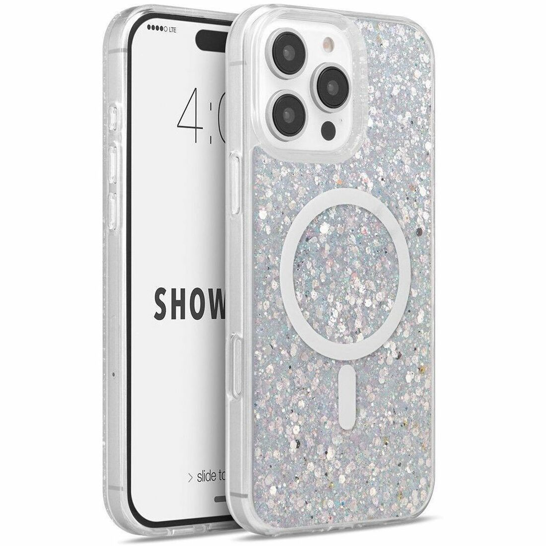 Cellairis Showcase Glam - iPhone 16 Pro Max Silver w/ MagSafe