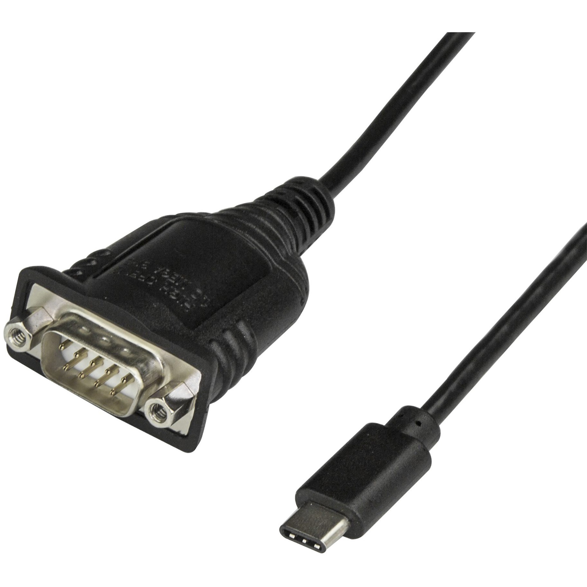 StarTech USB C to Serial Adapter Cable with COM Port Retention, 16" (40cm) USB Type-C to RS232 DB9 Converter Cable, Windows/Mac/Linux