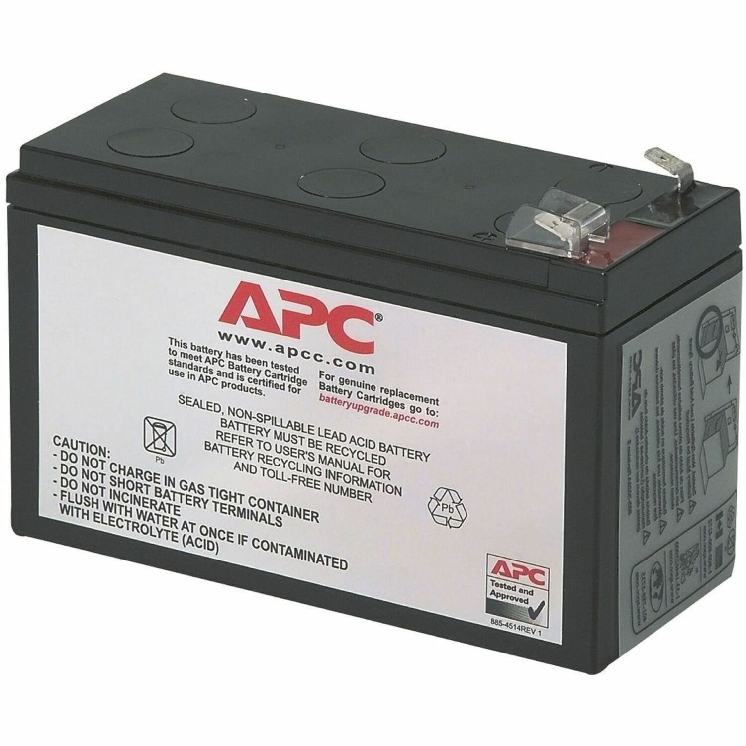 APC Replacement Battery Cartridge for Back-UPS, 12V 9Ah lead-acid battery, 2-year repair or replace warranty
