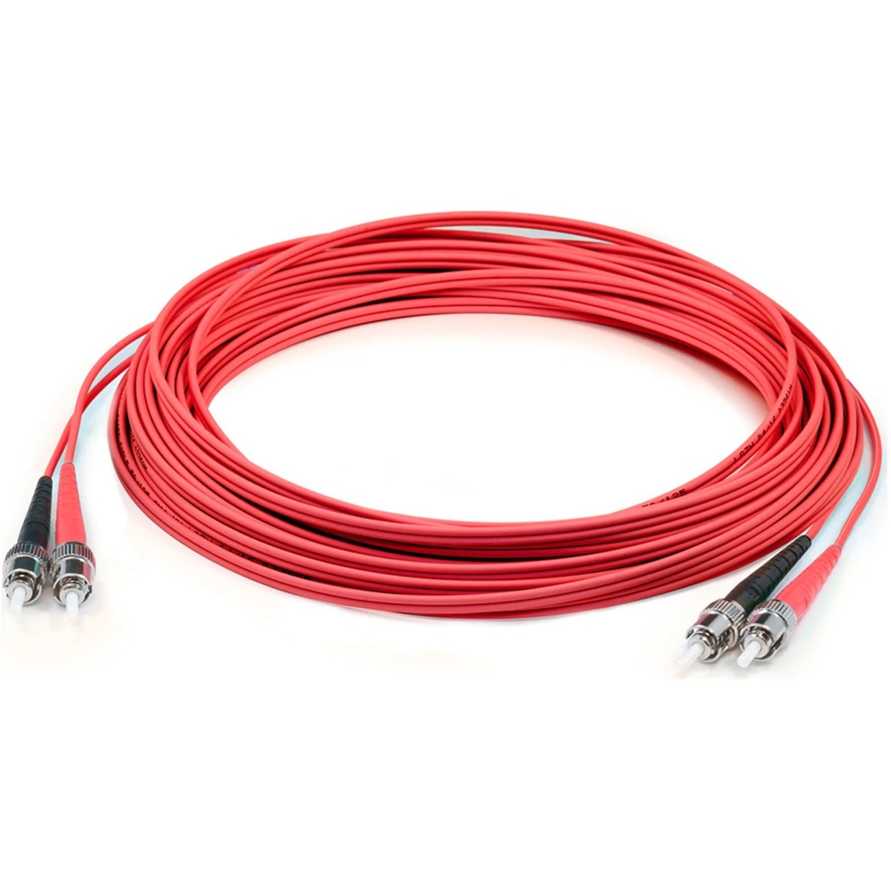AddOn 20m ST to ST Red OM3 Duplex OFNR (Riser-Rated) Fiber Patch Cable