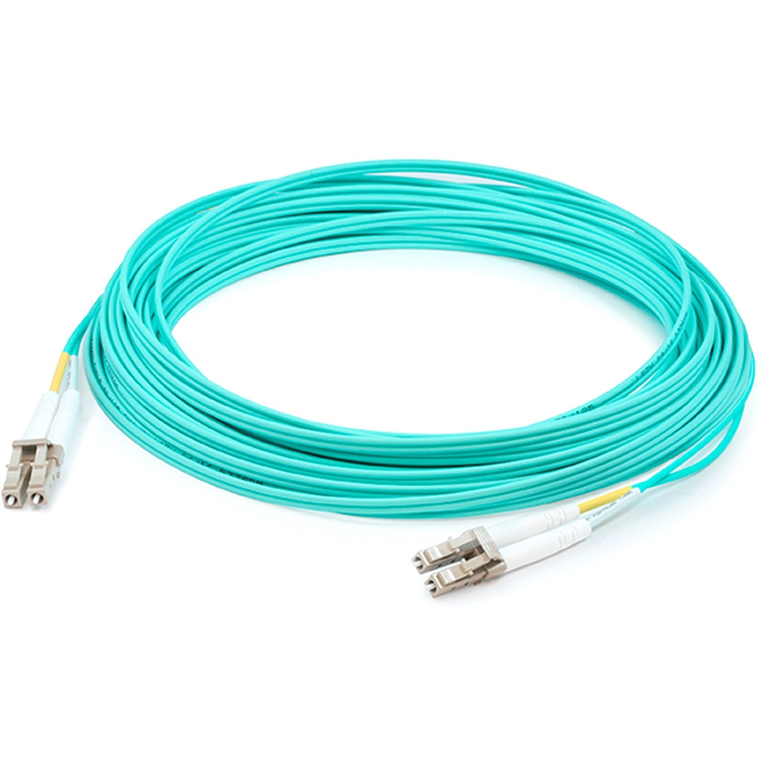 AddOn 34m LC to LC Aqua OM4 Duplex LSZH Fiber Patch Cable