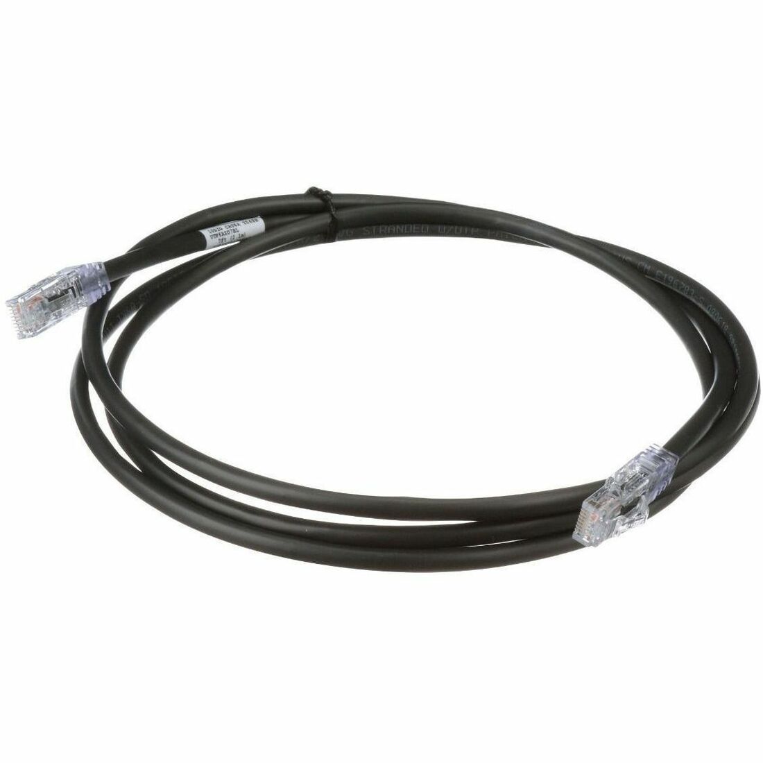 PanNet Cat 6A 24 AWG UTP Copper Patch Cord, 25 ft, Black