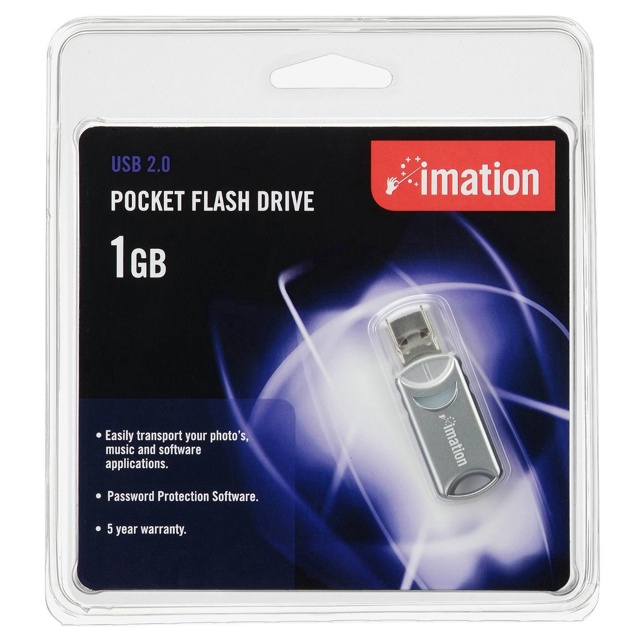 Imation 1GB PocketFlash USB2.0 Flash Drive - (3 Pack)