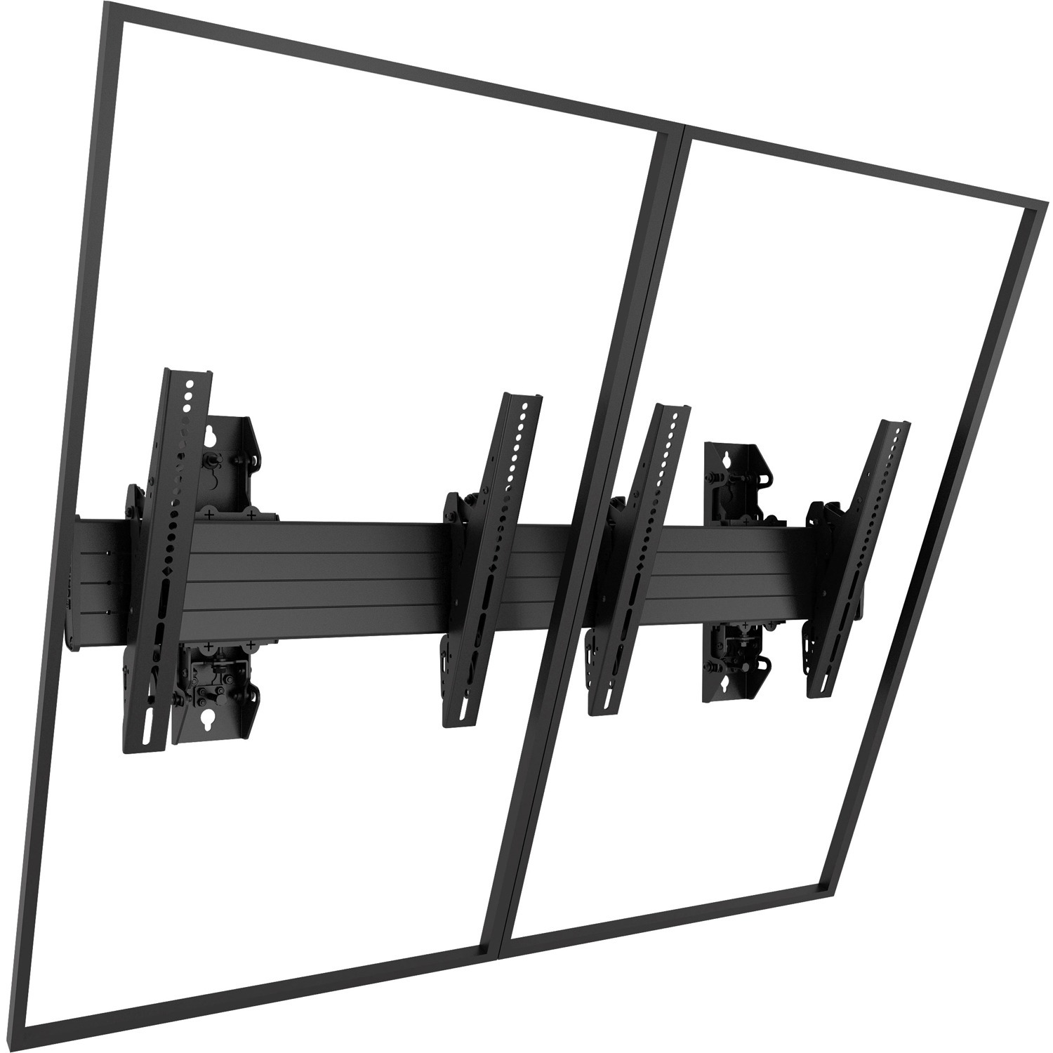 Chief Fusion Large 2x1 Portrait Menu Board Display Mount - For 40-55 Inch Displays - Black