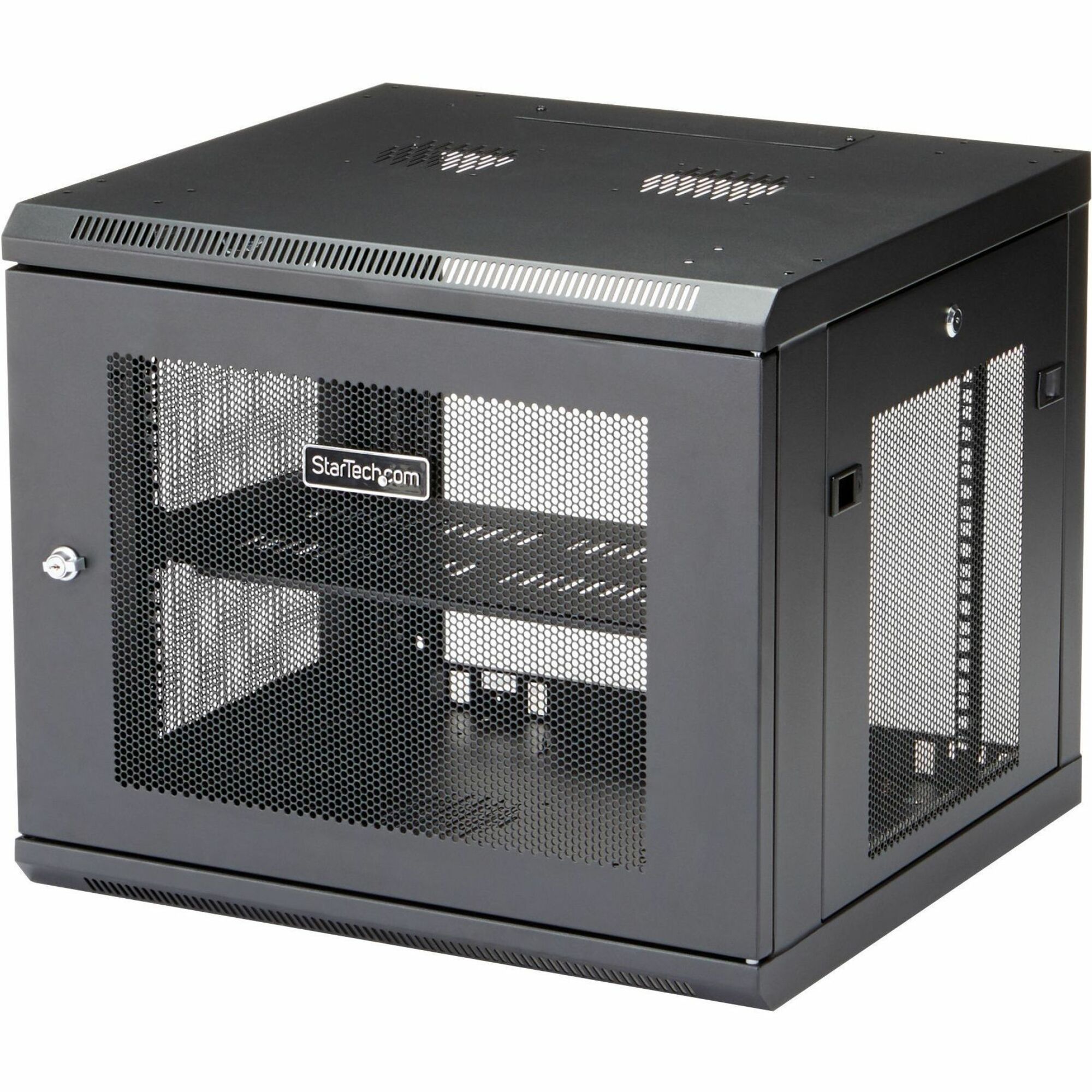 StarTech 4-Post 9U Wall Mount Network Cabinet, 19" Wall-Mounted Server Rack for Data / Computer Equipment, Small IT Rack Enclosure