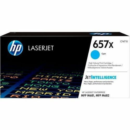 HP 657X (CF471X) Original High Yield Laser Toner Cartridge - Cyan - 1 Each