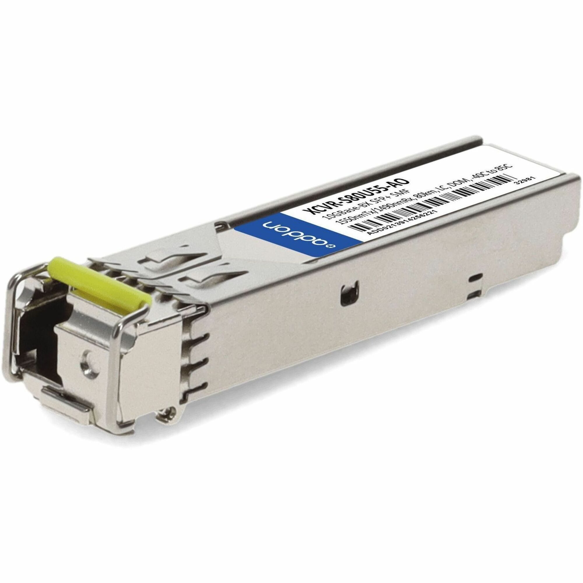 AddOn Ciena&reg; XCVR-S80U55 Compatible TAA 10GBase-BX SFP+ Transceiver (SMF, 1550nmTx/1490nmRx, 80km, LC, DOM. -40C to 85C)