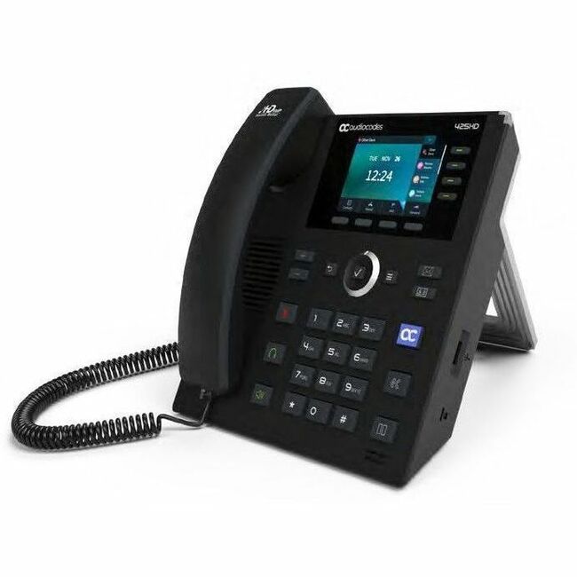 AudioCodes 425HD IP Phone - Corded - Corded - 3 Multiple Conferencing - Black