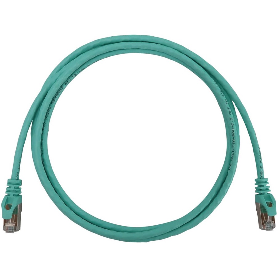 Eaton Tripp Lite Series Cat6a 10G Snagless Shielded Slim STP Ethernet Cable (RJ45 M/M), PoE, Aqua, 7 ft. (2.1 m)