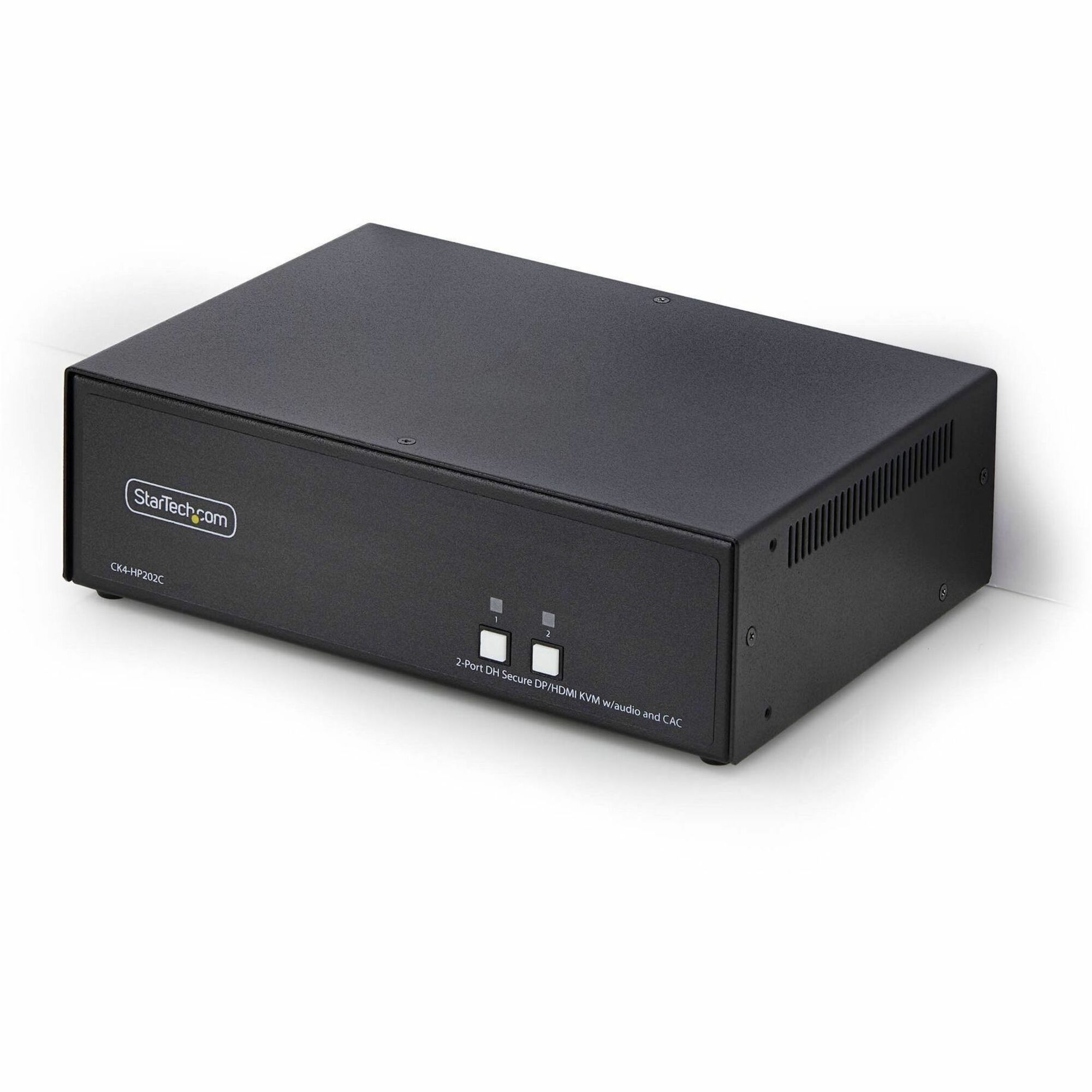 StarTech Secure 2-Port Dual-Monitor KVM Switch, HDMI or DisplayPort, 4K 60Hz, NIAP 4.0, CAC, Made in the USA