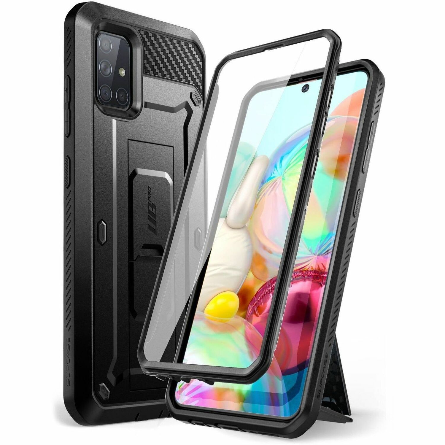 SUP Unicorn Beetle Pro Rugged Carrying Case (Holster) Samsung Galaxy A71 Smartphone - Black