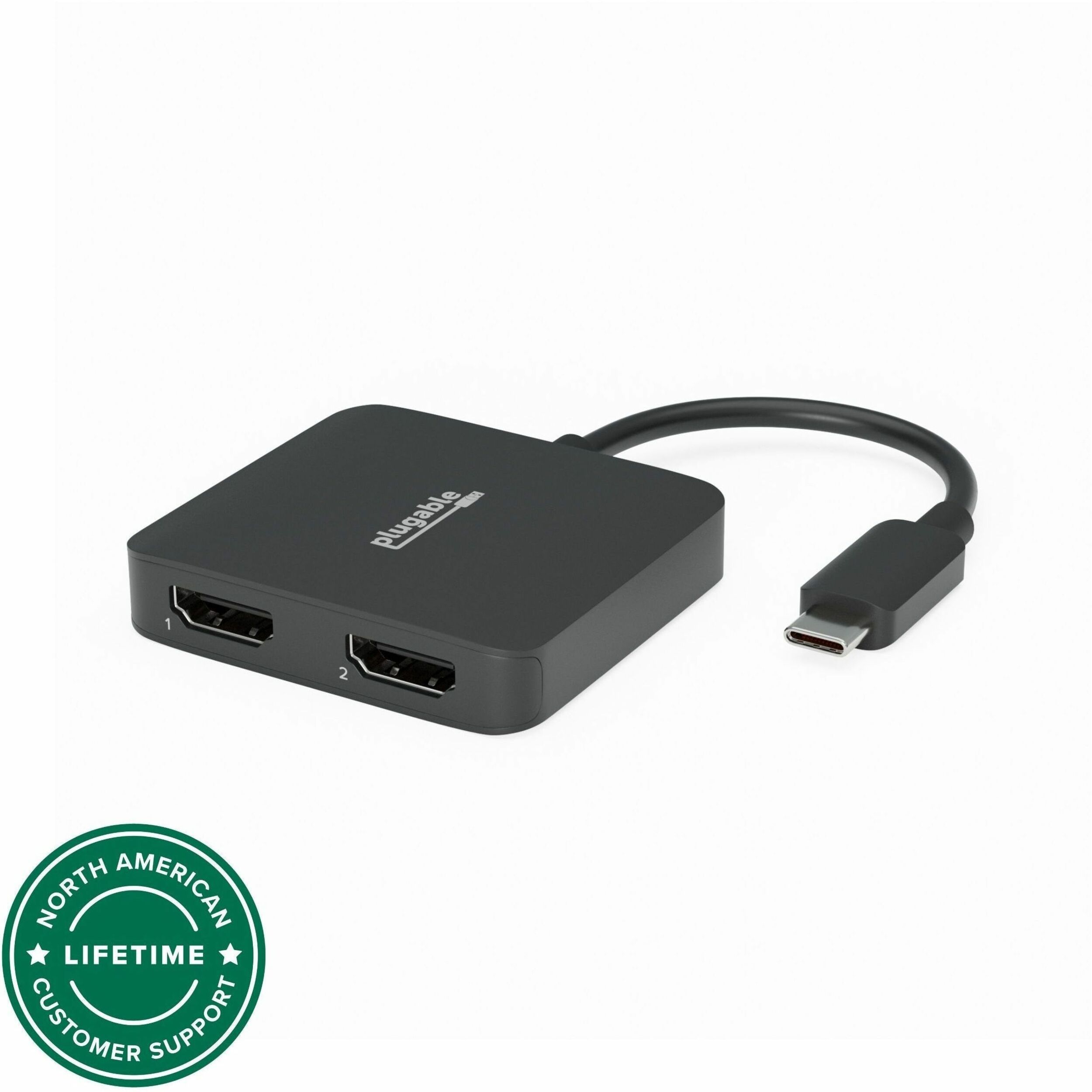 Plugable USB C to HDMI Adapter for Dual Monitors 4K 60Hz