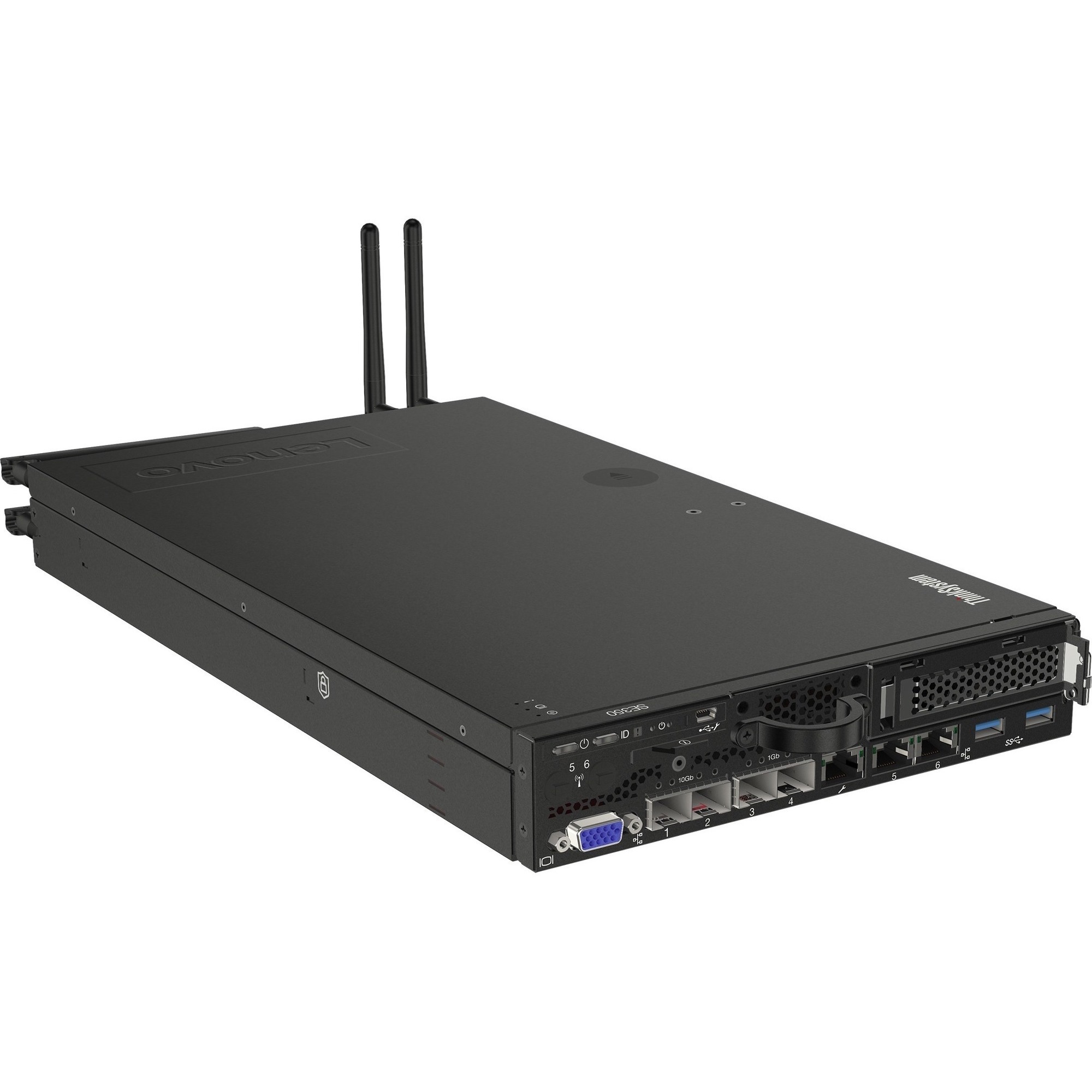 Lenovo ThinkSystem SE350 7Z46A002NA 1U Rack-mountable Server - 1 Xeon D-2123IT 2.20 GHz - 16 GB RAM - 480 GB SSD - (1 x 480GB) SSD Configuration - Serial ATA/600 Controller