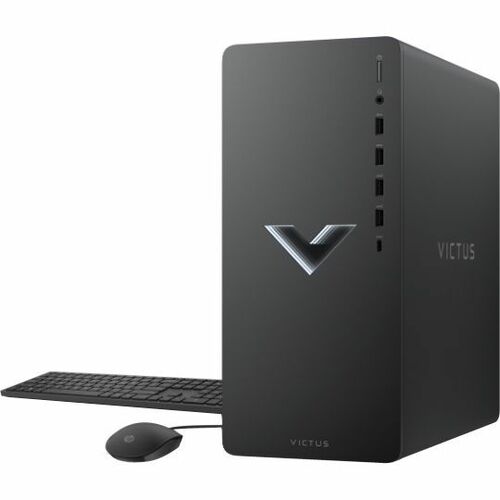 HP Victus TG02-0410 Gaming Desktop Computer - Intel Core i5 12th Gen i5-12400F - 8 GB - 512 GB PCI Express NVMe SSD - Mica Silver Metal