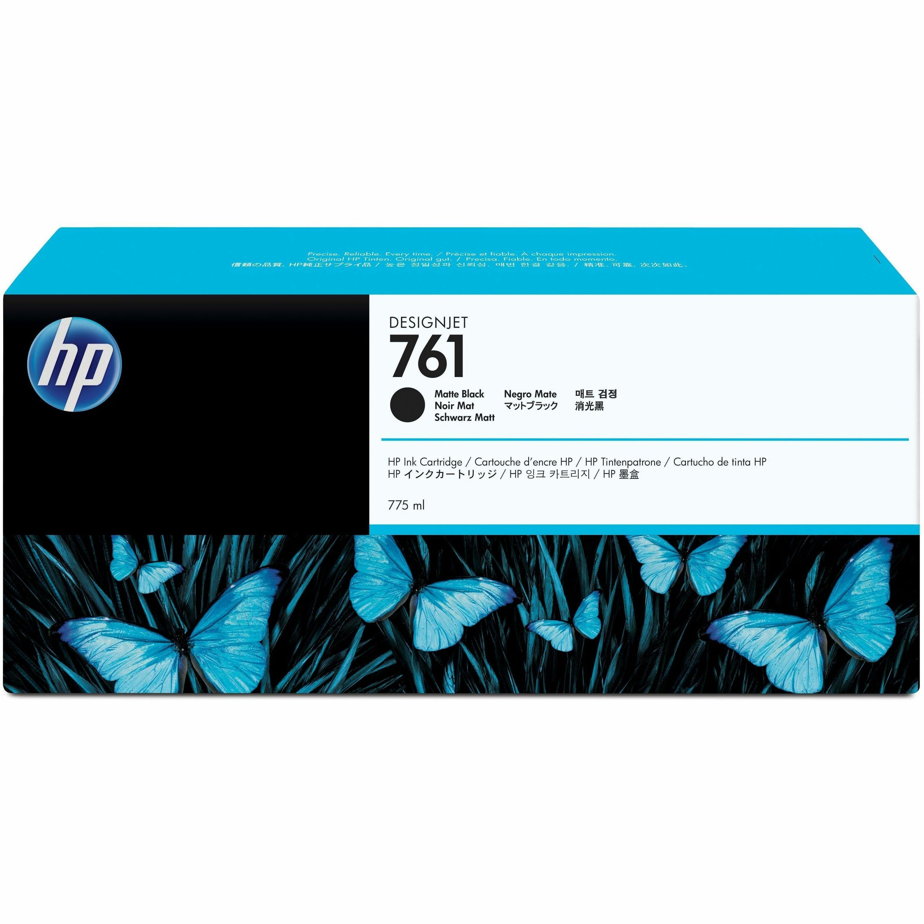 HP 761 (CM997A) Original Inkjet Ink Cartridge - Single Pack - Matte Black - 1 Each