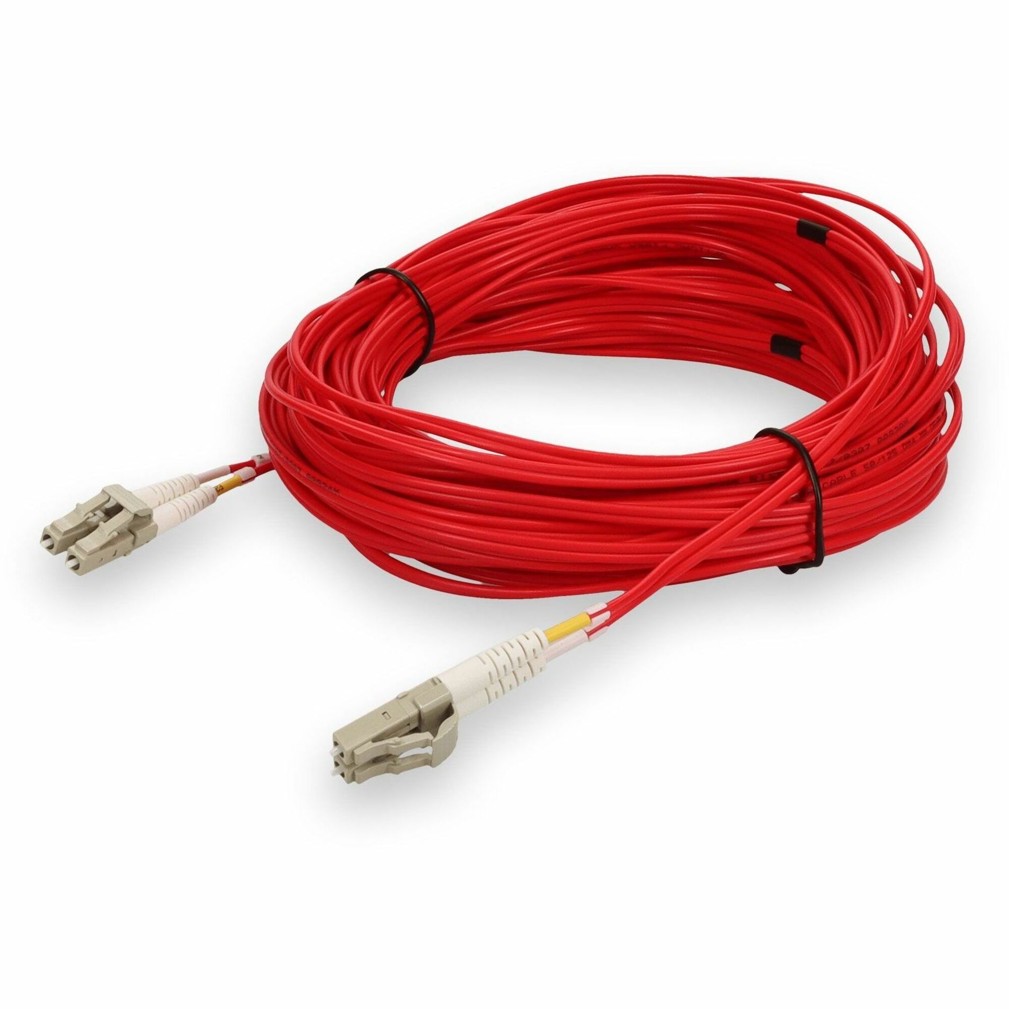 AddOn 13m LC to LC Red OM4 Duplex OFNR (Riser-Rated) Fiber Patch Cable