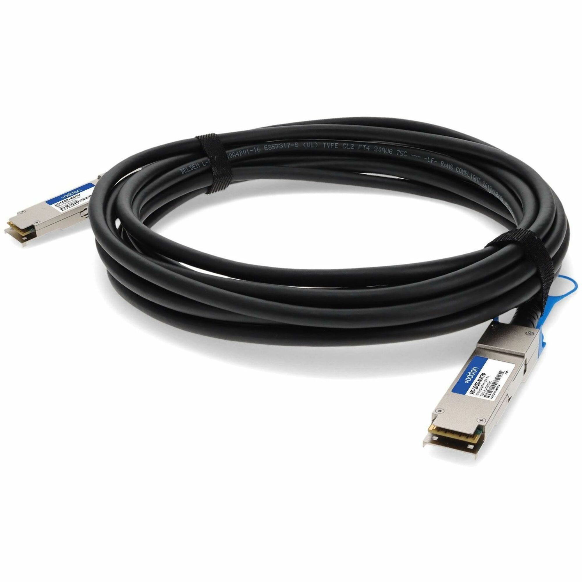 AddOn Cisco® QSFP-H40G-ACU7M to Dell Force10® CBL-QSFP-40GE-7M Compatible TAA Compliant 40GBase-CU QSFP+ to QSFP+ Direct Attach Cable (Active Twinax, 7m)