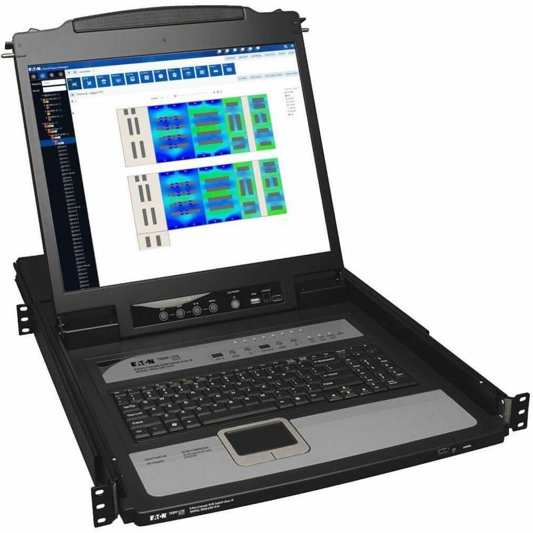 Eaton Tripp Lite Series NetDirector 8-Port 1U Rack-Mount Console KVM Switch with 19-in. LCD and IP Remote Access, TAA