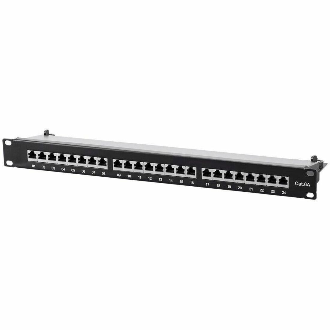 Monoprice Entegrade Series Cat6A 19in 1U Patch Panel, Shielded, 24-port Dual IDC