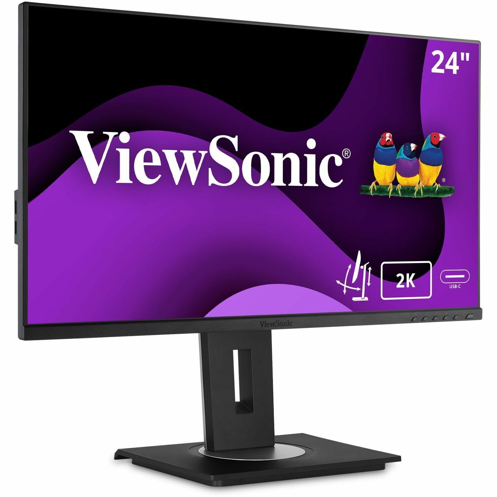 ViewSonic VG2455-2K 24 Inch IPS 1440p Monitor with USB C 3.1, HDMI, DisplayPort and 40 Degree Tilt Ergonomics for Home and Office