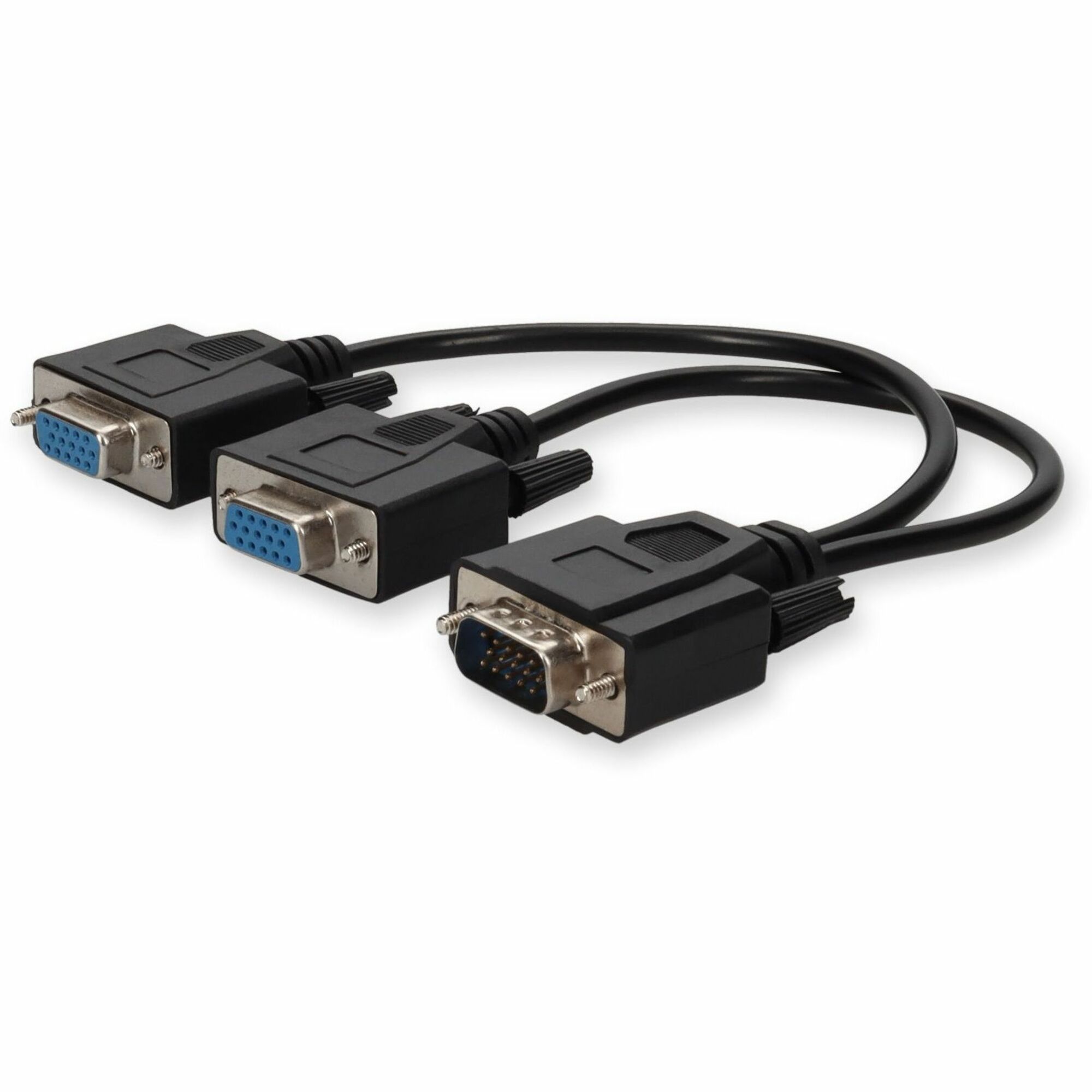 5PK VGA Male to 2xVGA Female Black Adapters For Resolution Up to 1920x1200 (WUXGA)