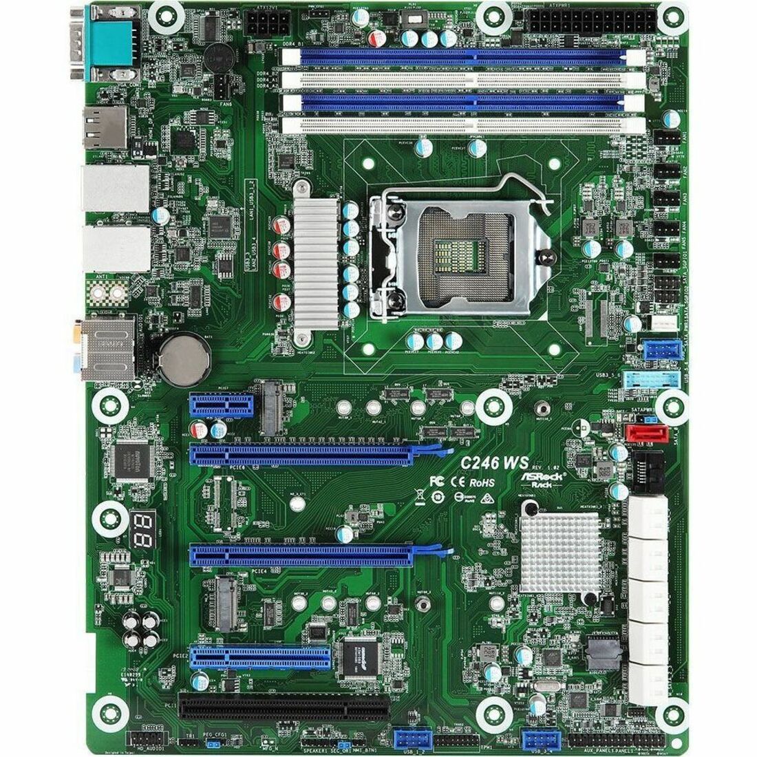 ASRock Rack C246 WS Server Motherboard - Intel C246 Chipset - Socket H4 LGA-1151 - ATX