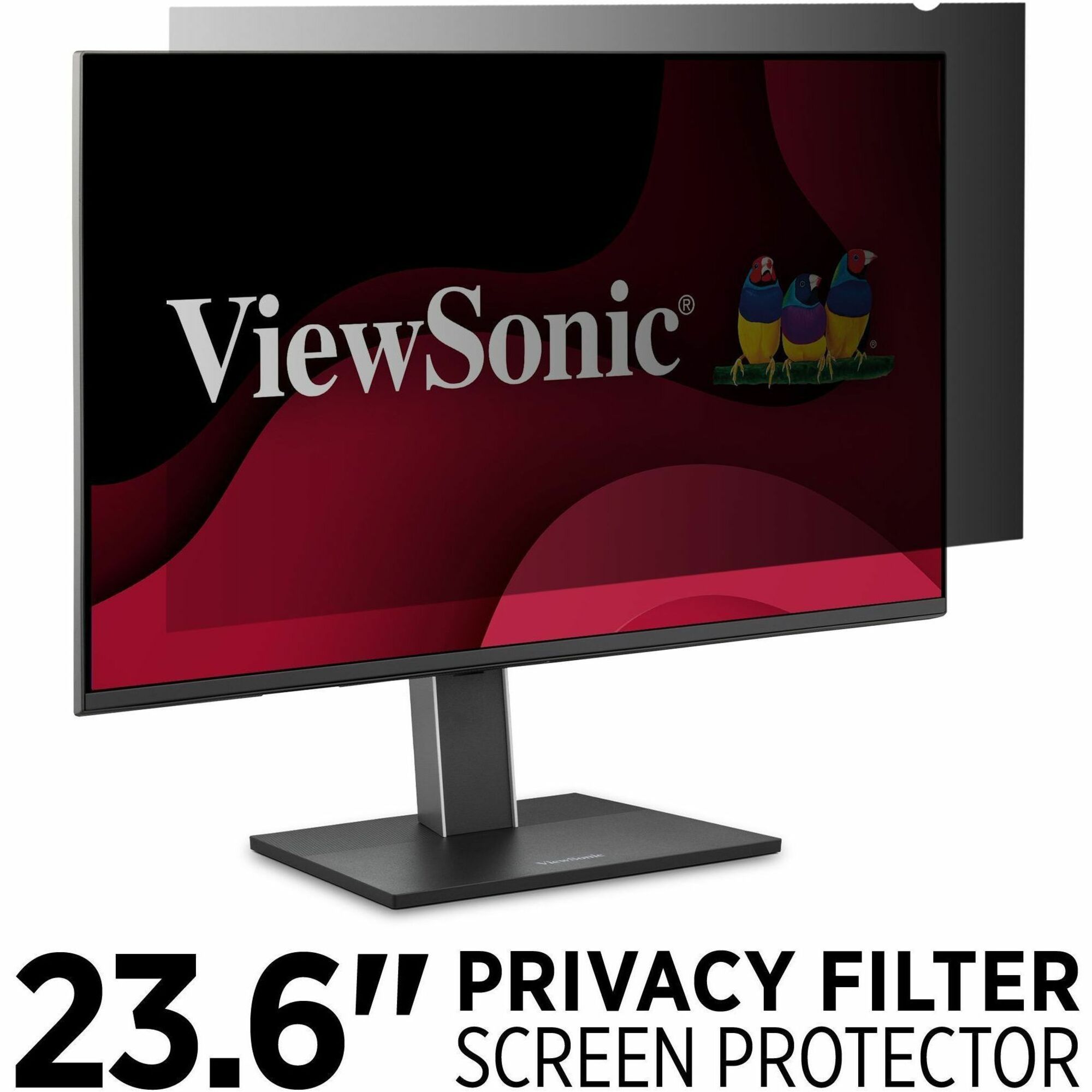 ViewSonic 23.6" Privacy Filter Screen Protector for Widescreen (16:9) LCD Monitor Lightweight Anti-glare and Anti-scratch, Black. 20 screen protectors per master pack.