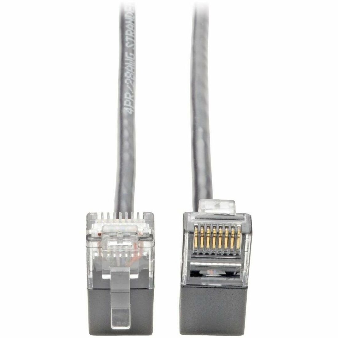 Eaton Tripp Lite Series Right-Angle Cat6 Gigabit Snagless Molded Slim UTP Ethernet Cable (RJ45 M/M), Gray, 1 ft. (0.31 m)