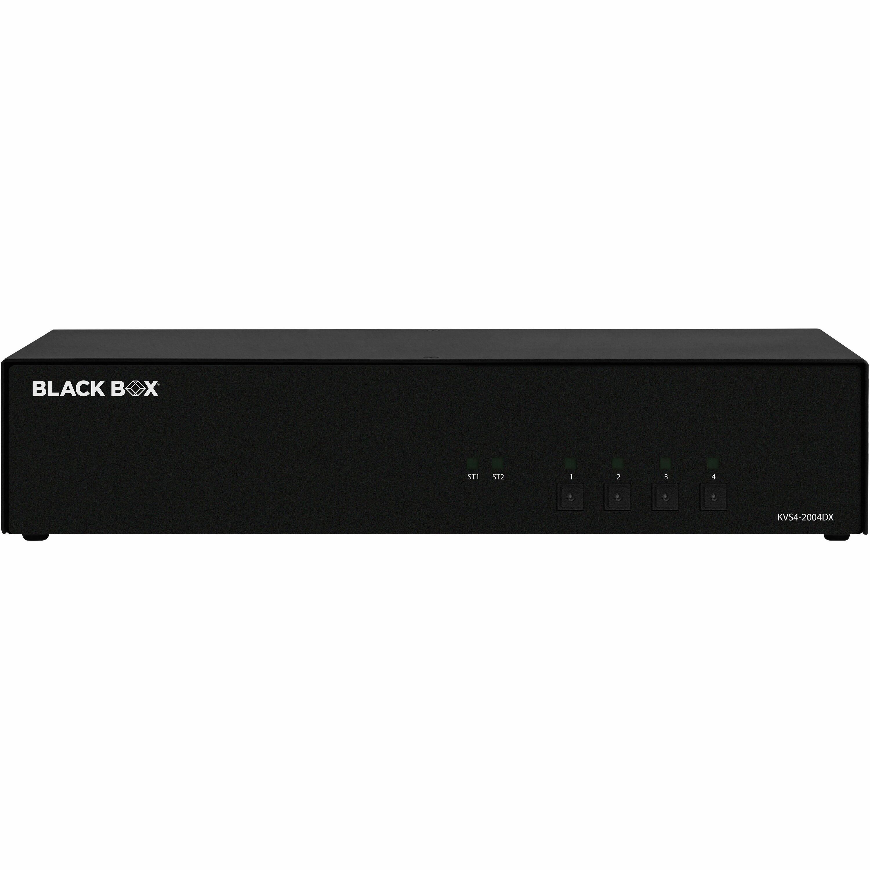 Black Box KVM Switch, NIAP 4.0 Certified - 4 Port, Dual-Monitor, DVI-I, CAC