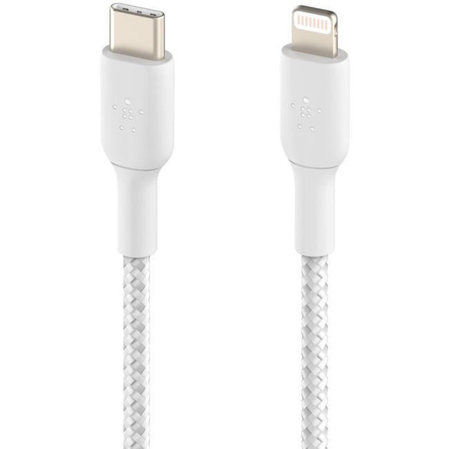 Belkin Braided USB-C to Lightning Cable (2m / 6.6ft, White)