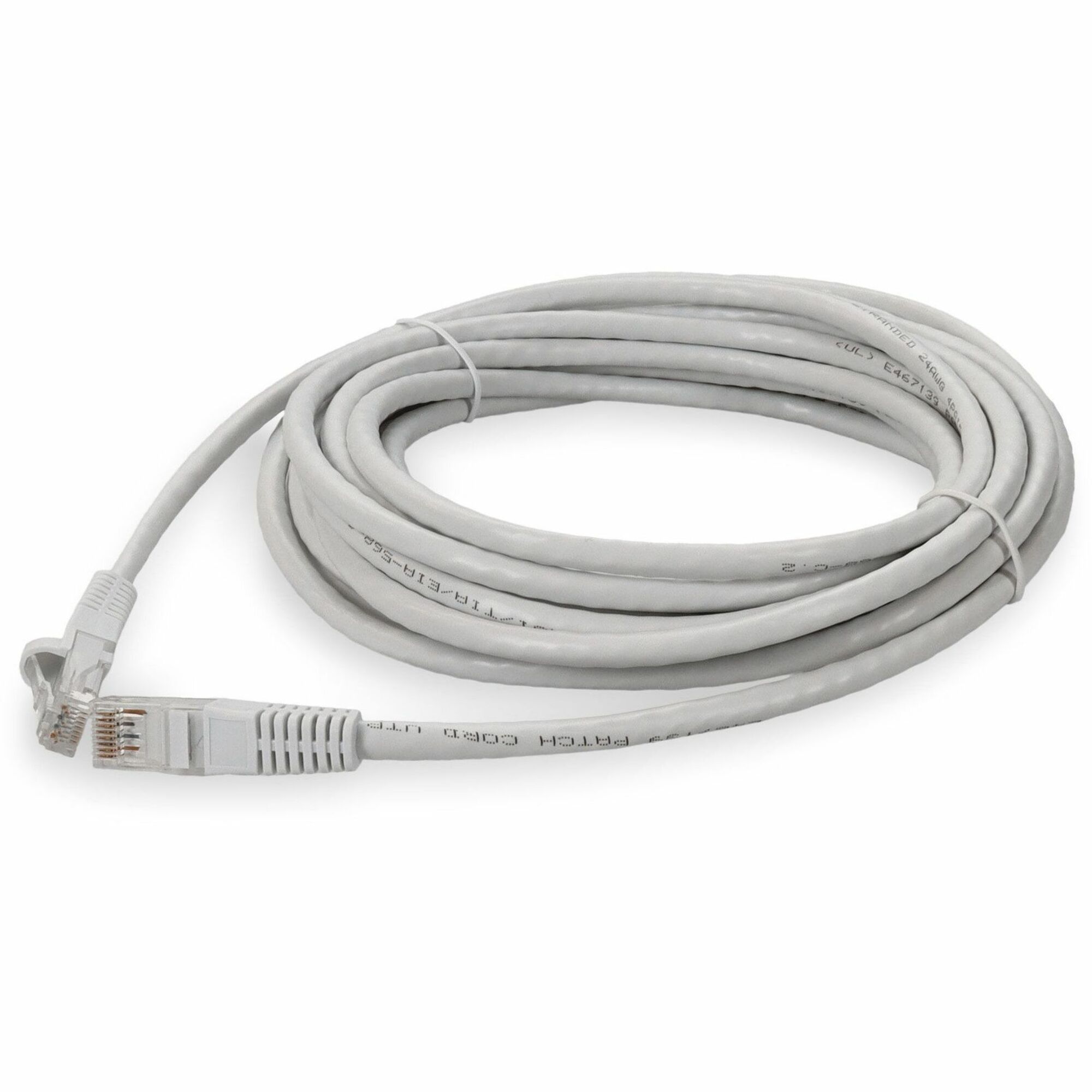AddOn 15ft White CAT 6A PVC Ethernet Cable Snagless Bubble Boot RJ-45 M/M