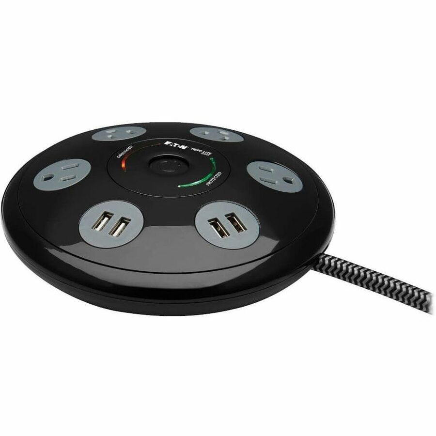 Tripp Lite by Eaton Conference Power Surge Protector - 4 NEMA 5-15R Outlets 4 USB-A Ports 6-ft. (1.83 m) Cord Black