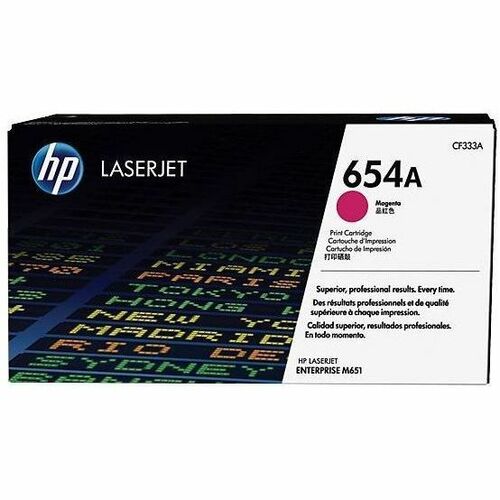 HP 654A (CF333A) Original Laser Toner Cartridge - Single Pack - Magenta - 1 Each