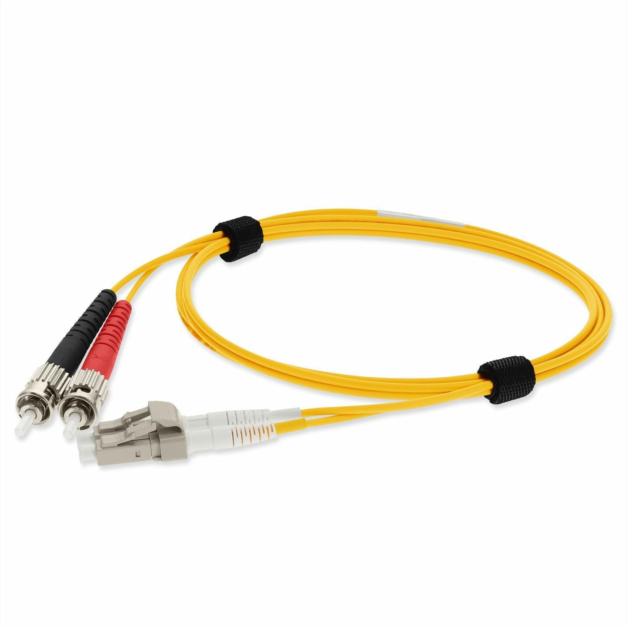 AddOn 1m ST to LC Yellow OM1 Duplex OFNP (Plenum-Rated) MMF Fiber Patch Cable