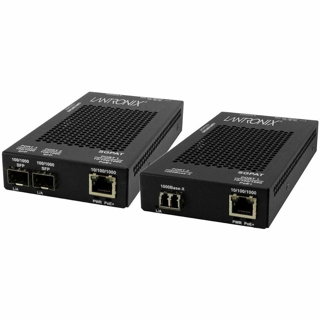 Stand-alone Fast & Gigabit Ethernet PoE / PoE+ Media Converter 10/100/1000Base-T PoE+ PSE to 1000Base-X